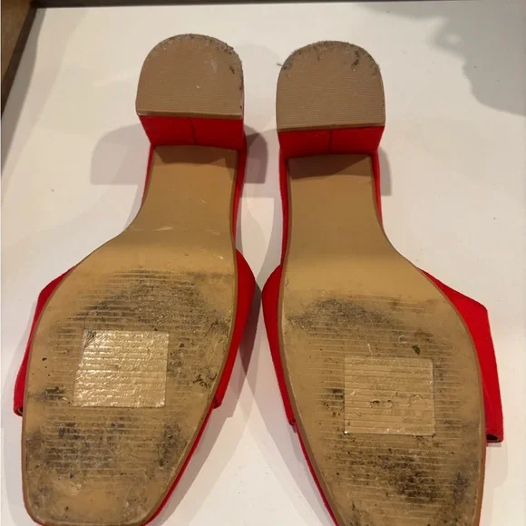 Red Suede Sandals with Block Heel - Picture 5 of 5